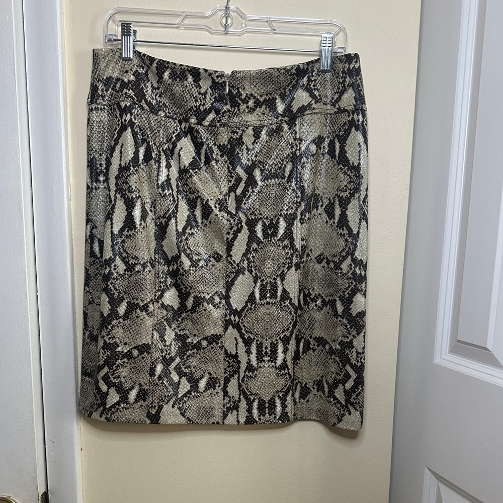 Chico's Black and Cream Snake Print Pencil Skirt